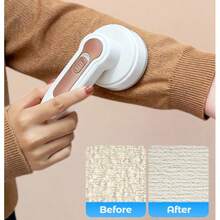 Portable Rechargeable Lint Remover - Effectively Removes Fuzz, Pilling And Lint On Clothes, Furniture And Carpets - Comes With USB Charging Cable - White - View 3
