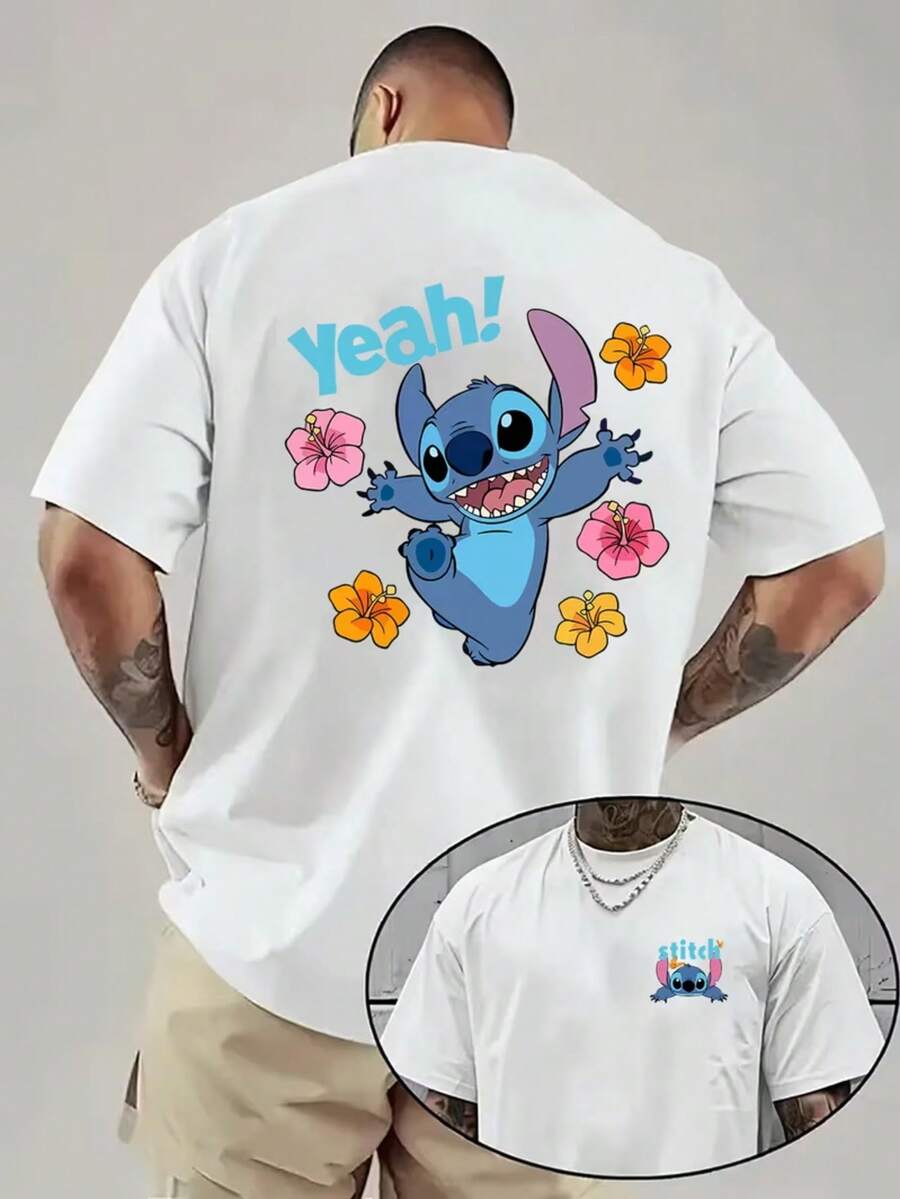 Authorized By Disney, Star Baby-Shi Diqi Series Printed Patterns, Comfortable And Casual Men's Round Neck Sweaters, Daily Comfort To Wear Street Fashion , Disney Fans Must Have. - trắng - Xem 1