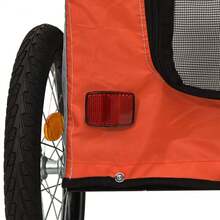 vidaXL Fahrradanhänger Für Hunde, Orange Und Grau, Aus Oxfordgewebe Und Eisen - Amarillo - Ver 11