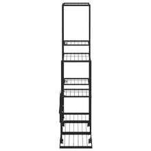 vidaXL Blumenständer auf Rollen 94,5x25x92,5 cm Schwarz Metall - A - Übersicht 6