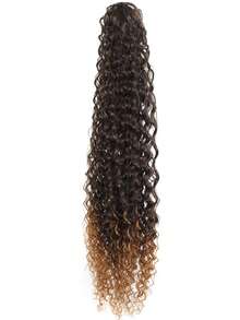 合成卷曲抽绳马尾辫 长款蓬松卷曲马尾辫 有机接发 橙色橡皮筋马尾辫 - 彩色 - 查看 11