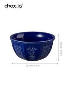 choxila A Coconut Flower Patterned Ceramic Bowl, Blue, Light Green, Pink, Perfect For Holding Desserts, Nuts, Snacks, Yogurt, Salads, Or Chocolates. Suitable For Kitchens, Restaurants, Or Schools. It Is An Ideal Choice For Ramadan, Afternoon Tea - Multicolor - View 12