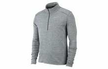 Nike Dri-Fit Pacer 纯色印花半拉链高领长袖插肩T恤，男款，灰色 - 灰色 - 查看 11