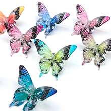 亚克力蝴蝶孔DIY配件材料，服装装饰，艺术工艺用品，手工艺品，房间装饰，手工饰品，手机壳装饰，钥匙扣，包包挂件 - 混色 - 查看 4