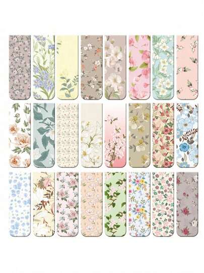 1/6/24 piezas Marcadores de página magnéticos creativos con diseño floral, colores aleatorios