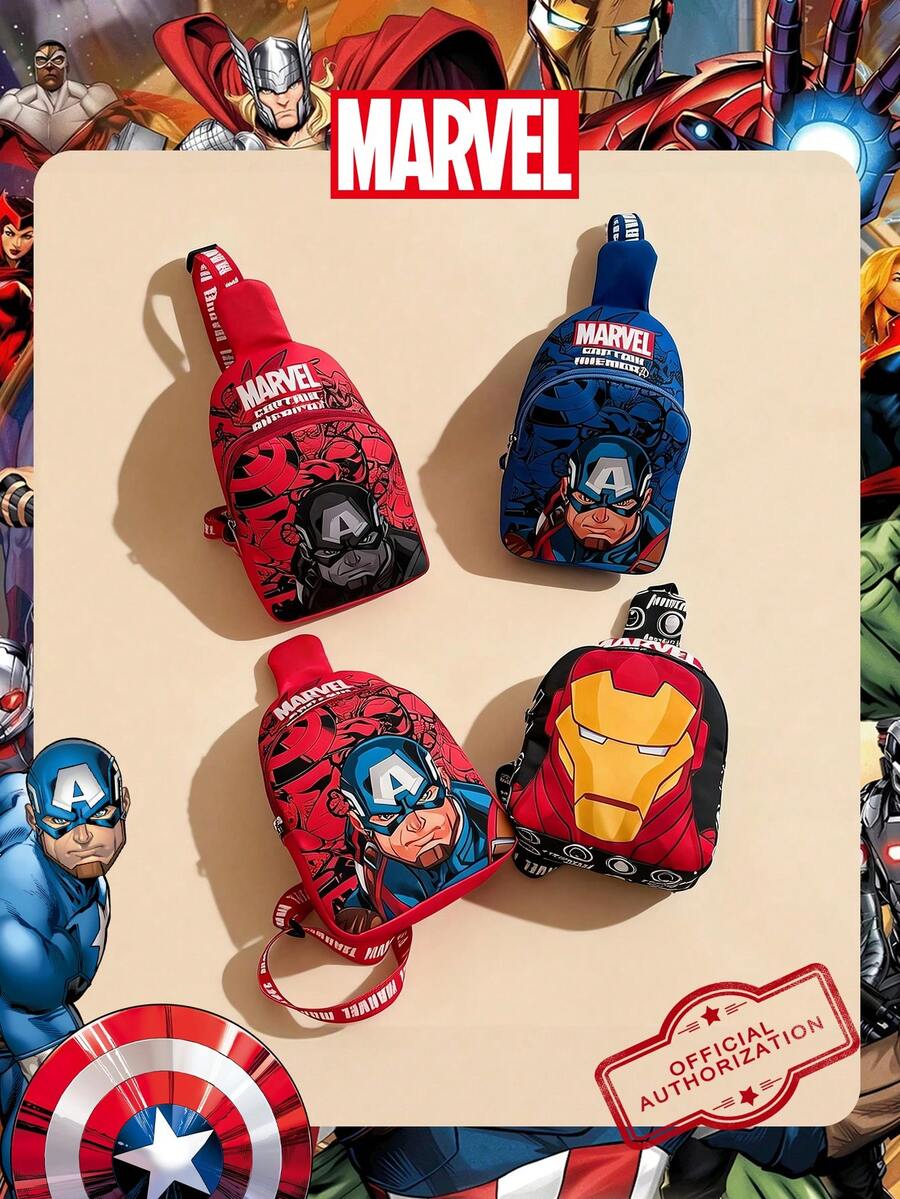 1 Túi đeo chéo chính hãng Marvel/Họa tiết Người Sắt, Túi đeo chéo thường ngày cho bé trai, Túi đeo ngực nhẹ có dây đeo điều chỉnh được, Ví đựng tiền xu hoạt hình, Lý tưởng cho bé trai, người hâm mộ trẻ tuổi, học sinh, Hoàn hảo cho việc đi học hàng ngày, vui chơi ngoài trời, tham quan công viên giải trí, các chuyến đi nghỉ mát, Tiện lợi để đựng đồ ăn nhẹ. - Nhiều màu - Xem 1