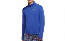 Nike Dri-Fit Pacer 纯色印花半拉链高领长袖插肩T恤，复古风格，海军蓝，男款 - 寶藍色 - 查看 13