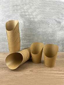 5/10/50个装一次性鸡蛋仔纸杯 - 斜角牛皮纸圆筒，适用于薯条、冰淇淋和小吃，是后院烧烤、野餐和派对的理想食品容器，新旧款式随机发货 - 野餐杯 - 查看 1