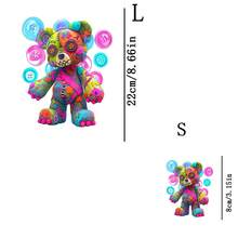 2片粉色和蓝色泰迪熊热转印贴片，可熨烫和水洗，适用于T恤、牛仔裤、毛衣、手提包、枕头、靠垫等。 - L+S - 查看 7