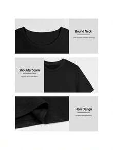 Newly Changed Front Printing!!! [100% Pure Cotton Energetic T-Shirt] Y2K Style Printed T-Shirt, Men's T-Shirt, 100% Pure Cotton Fabric - Comfortable And Energetic Summer Street Style Short-Sleeved T-Shirt, Cool Design Retro Summer Men's Daily Wear T-Shirt. Fashionable And Minimalist,  And Cool, Millennium Themed - màu đen - Xem 3