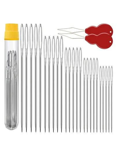 Agujas grandes de alta calidad, de gran calibre para costura a mano - Surtido de tamaños, incluyendo bordado - 25 piezas