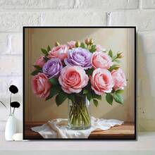 1套DIY钻石画卡通风景钻石刺绣装饰画，无框 - 玫瑰紅 - 查看 6