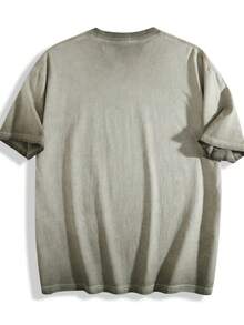 Men's Grand Canyon National Park Pattern T-Shirt -100% Cotton, Short Sleeved, Round Neck, Summer Casual Outdoor Clothing, Machine Washable  Christmas Gifts For Men Mens Gifts - 髒洗軍綠色 - 查看 2