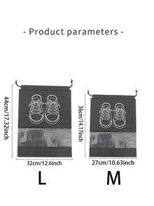 1/3/6 piezas Bolsas de almacenamiento de zapatos talla L/M, con cierre de cordón a prueba de polvo y humedad con ventana transparente, organizador portátil para viajes, hogar, dormitorio, unisex - Multicolor - Ver 11