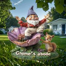 2D亚克力喂鸟器，卡通小矮人亚克力工艺品，户外花园地面 - A - 查看 2