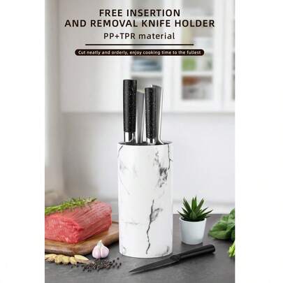 厨房刀架 - 多功能免插片塑料收纳桶，家用