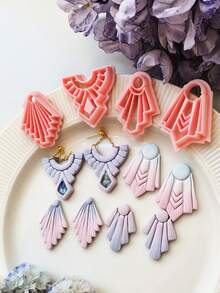 Fringe & Fan Art Deco Polymer Clay Cutter Set, DIY Tools For Handmade Earrings & Jewelry Charms - TH229 - View 4
