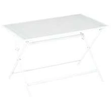 Folding Garden Table With Parasol Hole, 110 X 70 X 70 Cm, Foldable And Stable, Side Table For Balcony And Picnics - White - View 1