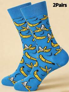 2/6/10 Pairs Heated Rivalry Hollanov Collection Blue Banana Hockey Socks, Personalized, Fashionable, Versatile Valentine's Day Couple Socks - Multicolor - View 12