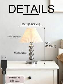 1pc USB Powered High-Quality Metal Retro Desk Lamp, Suitable For Bedside, Hostel, Dining Room, Camping, Minimalist Warm Light Atmosphere Lamp - Silver - View 4