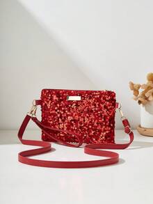 Glitter Shoulder Crossbody Bag, Women Small Handbag, Wristlet Purse - Multicolor - View 3