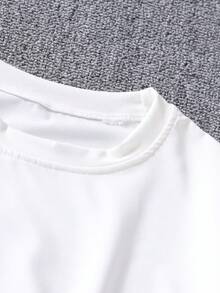 3件套少女夏季休闲短袖上衣、背心和裤子套装 - 淺藍色 - 查看 5