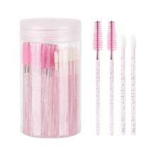 100支一次性睫毛膏刷和唇刷套装，水晶粉色化妆刷套装，全套化妆刷套装，化妆刷套装，化妆刷套装，全套化妆工具，化妆刷套装，全套化妆工具，化妆刷套装，化妆刷套装，化妆礼盒套装 - 彩色 - 查看 12