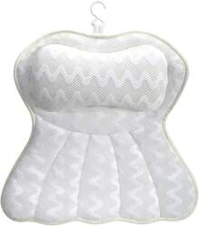 Almohada de Baño en Forma de Mariposa con 6 Ventosas, Almohada Ergonómica para la Cabeza de Poliéster Antideslizante para Bañera, Contorno de Mariposa - SS3 - Ver 5