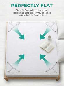 4-Piece Invisible Sheet And Mattress Corner Fasteners, Bed Skirt Fastener Tools With Optional Metal Clips And Adjustable Elastic Bands To Keep Sheets Smooth And Tidy, Easy To Install, Made Of Non-Slip Material, Practical Invisible Non-Slip Straps, Suitable For Mattresses, Sofa Beds, Outdoor Sofa Covers - A - View 2