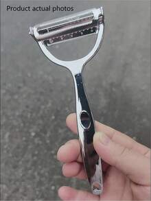 1pc Multifunctional Stainless Steel Vegetable Peeler - Easy Grip Fruit Potato Slicer, Easy To Clean, Suitable For Home And Restaurant, Vegetable Grater Fruit Peeler, Practical Kitchen Tool - Silver - View 11