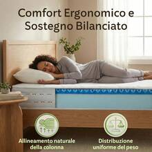 Matrimonial Mat 160x190 In Memory And Waterfoam | Viola 20 Cm | Ortopedico, Ergonomico, Anallergico E Antiacaro, Antibatterico | Semi Rigid | Aloe Vera Fabric | Made In Italy - 80x190 - Xem 2