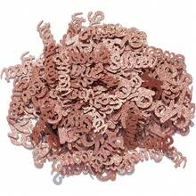 Conjunto de 80 peças de confetes multicoloridos rosa com glitter para decoração de mesa de festa de 16 anos, com o número 16. - Multicolorido - Ver 11