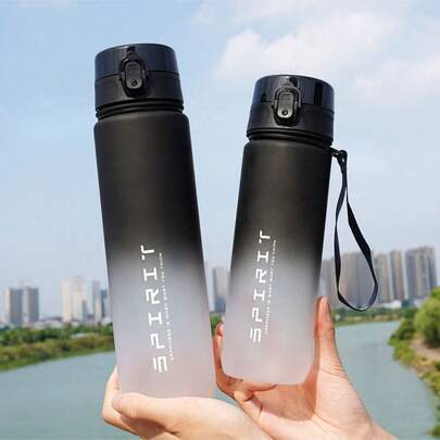 1 pieza Botella de agua aislada de gran capacidad con degradado de color, jarra de agua deportiva resistente al calor y portátil, taza reutilizable a prueba de fugas, adecuada para hombres y mujeres, fitness, al aire libre, viajes, uso diario, regalo perfecto para picnic, vuelta al colegio