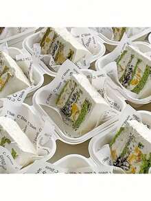 5/50/100pcs White French Anti-Oil Paper Liners, Grease-Proof Silicone Baking Parchment Paper For Desserts, Hamburgers, Cakes Back To School - Multicolor - View 5