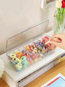 1 hộp đựng thẻ sưu tầm, chất liệu nhựa, có vách ngăn tháo rời, thích hợp để đựng thẻ ngân hàng, danh thiếp, thẻ game, thẻ PTCG, đồ trang trí Halloween. Hộp cũng có thể đựng phụ kiện tóc, trang sức, mỹ phẩm và các vật dụng khác. - trong suốt - Xem 6