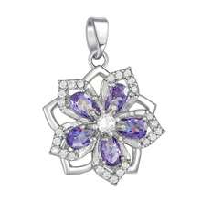 1pc Fashion Jewelry DIY Rotating 5-Petal Flower 2026 Latest Niche Design Elegant Versatile Copper Micro-Inlaid Necklace Accessory, Gift - Five-petaled Flower - View 4