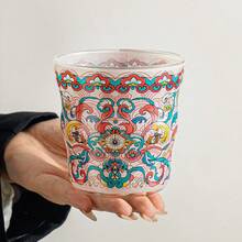 1pc Retro Pisces Glass Cup, Heat-Resistant Elegant Water Mug, High-End Latte Coffee Cup, Unique Home Use, Great Gift For Her - Multicolor - View 12