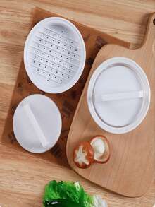 1/2pcs Plastic Hamburger Patty Maker - Non-Stick Burger Patty Mold, Cheese Burger Patty Maker, Suitable For Beef, Vegetables, Kitchen Tools, Grill Accessories, Patty Maker, Easy To Clean - White - View 8