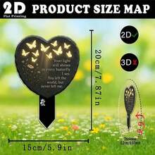 New Butterfly Heart Shaped Garden Plaque - A - View 5