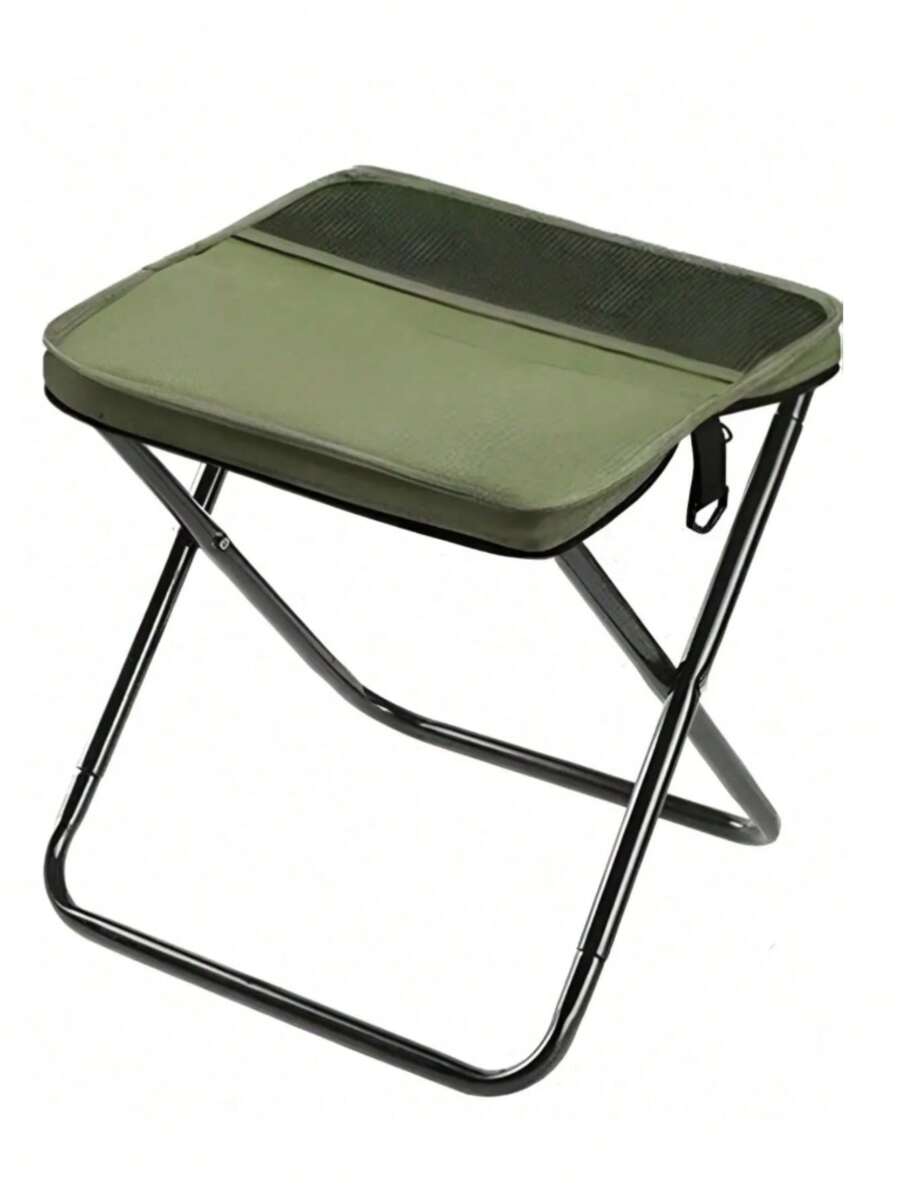 IMPORTEEK 1 Pieza Silla Plegable Portátil para Exterior e Interior Adecuado para Senderismo/Playa/Camping - Verde Oliva - Ver 1