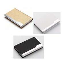 Portastarjetas de visita de gran capacidad, organizador de caja de PU, portátil para oficina, feria comercial, útiles escolares, de vuelta a la escuela - Tarjetero de cuero - Ver 40