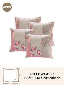 1pc/2pcs/4pcs Floral Print Pillowcase, Breathable Soft Comfortable, Envelope Closure Suitable For Bedroom Sofa Home Decor, Retro Style Bedroom Living Room Home Decor, Pillow Insert Not Included, Suitable For All Seasons - Multicolor - View 26