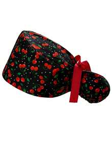 Gorro quirúrgico para mujer con coleta, con botón y lazo ajustable, gorro de enfermera para el Día de San Valentín - multicolor - Ver 14
