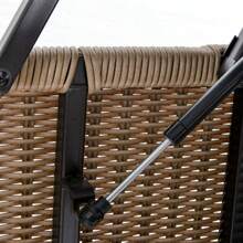 Extendable Polyrattan Garden Table, Coffee Table, Steel, Khaki, 103 X 50 X 45.5 Cm, For Garden And Terrace - Camel - View 7