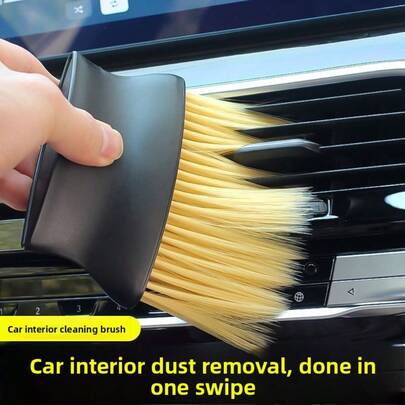 Car Dust Removal Brush, Interior Cleaning Brush, Yellow Bristle Brush, Soft Brush For Cleaning Dust In Air Conditioning Vents And Narrow Gaps.