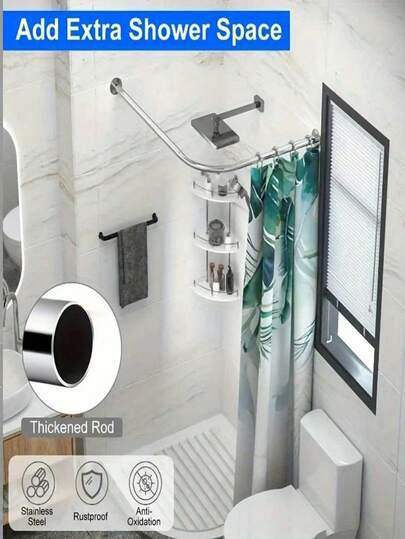 Adjustable L-Shaped Stainless Steel Bathtub Grab Bar - Fashionable International Style, Metal Frame Bathroom Accessory, Extendable, Precise Angle