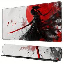 1pc Samurai Desk Mat & Mouse Pad - 35.4x15.7 Inches, Extra Large Size, Samurai Sword Master Theme Dual-Sided Design, Featuring Japanese Samurai And Anime Motifs, With Non-Slip Rubber Base, Wrist Rest, Washable Polyester Surface, Multiple Color And Samurai Forest Art Patterns, Ideal For Gaming Setup And Japanese Anime Enthusiasts. Desk Accessory, Office Supply, Desk Mat, Mouse Pad - Multicolor - View 4