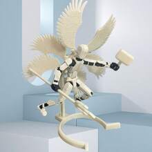 Figura de acción articulada de ABS del guerrero angélico de 6 alas, modelo de exhibición coleccionable, requiere autoensamblaje - Multicolor - Ver 4