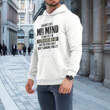 "You Are Already Excellent Enough" - Men's Casual Long-Sleeved Hooded Sweatshirt With Drawstring, Suitable For Autumn And Winter Wear, A Perfect Gift For Your Boyfriend. - White - View 2