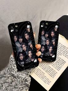 Fondo negro con los miembros de . Esta elegante funda para teléfono con temática de  es compatible con Samsung, Apple, VIVO, OPPO, , Transsion, ,  y Honor. Fabricada en silicona TPU, ofrece protección contra golpes y caídas, además de una sensación superior. Es un regalo ideal para familiares, amigos y seres queridos, y una opción perfecta para San Valentín y Año Nuevo. - Negro - Ver 5